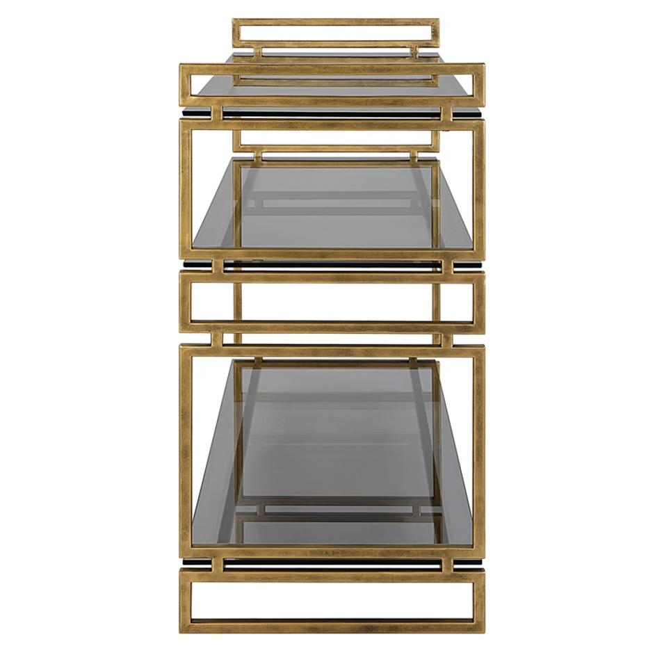 Stacked Up Gray Glass Console Table by Uttermost