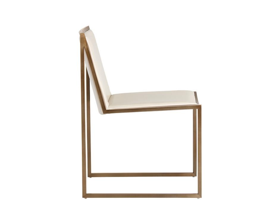 Blair Dining Chair - Antique Brass - Castillo Cream by Sunpan