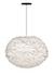 Eos Large Hardwired Pendant in White with Black Cord by UMAGE