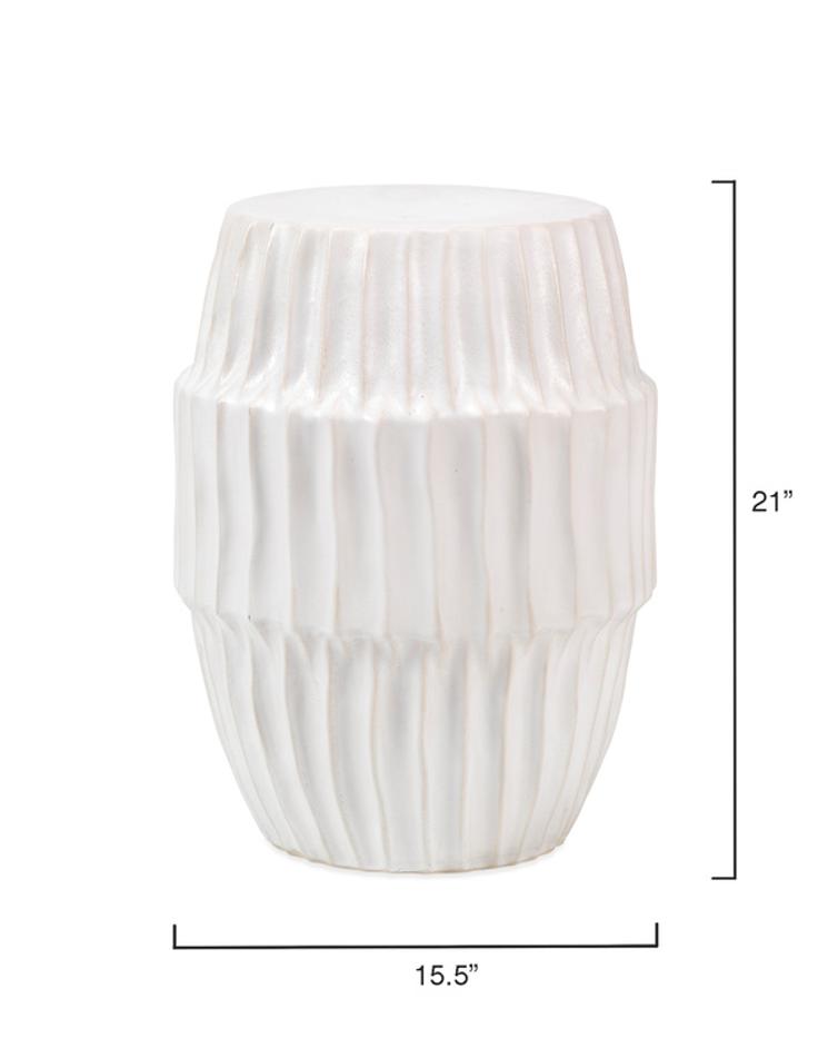 Algae Ceramic Indoor/Outdoor Side Table, White by Jamie Young