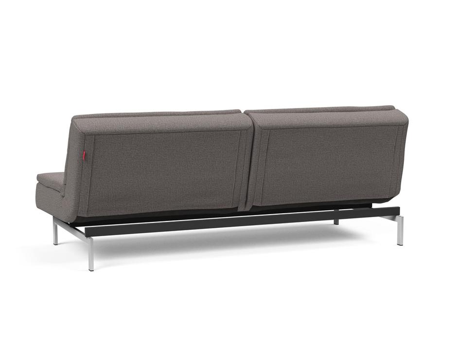 DUBLEXO SLEEPER SOFA in MIXED DANCE GREY FABRIC WITH Stainless Steel LEGS 521 by INNOVATION USA
