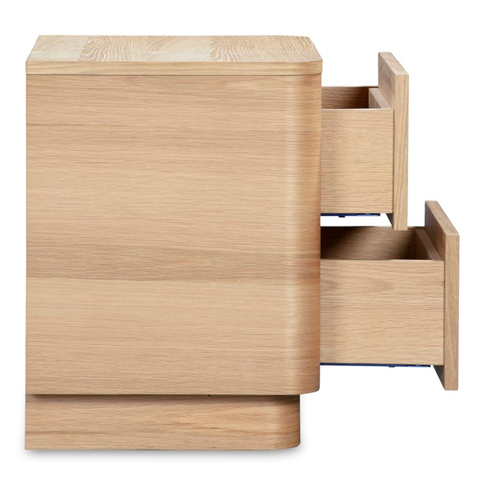 Round Off Tall Nightstand Natural Oak by Moes Home