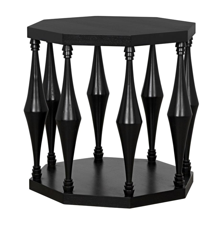 Marceo Side Table, Hand Rubbed Black by Noir Furniture