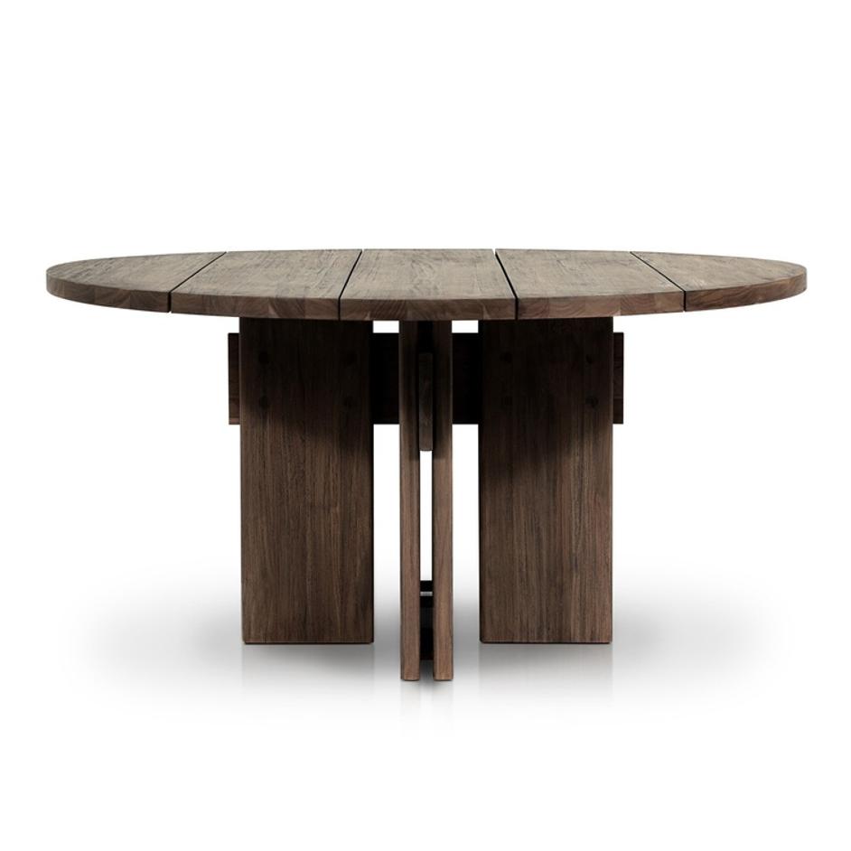 Railay Round Outdoor Dining Table-60" - Stained Toasted Brown-FSC by Four Hands