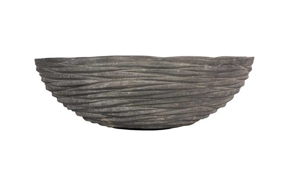 Waves Bowl, Large, Gray by Phillips Collection