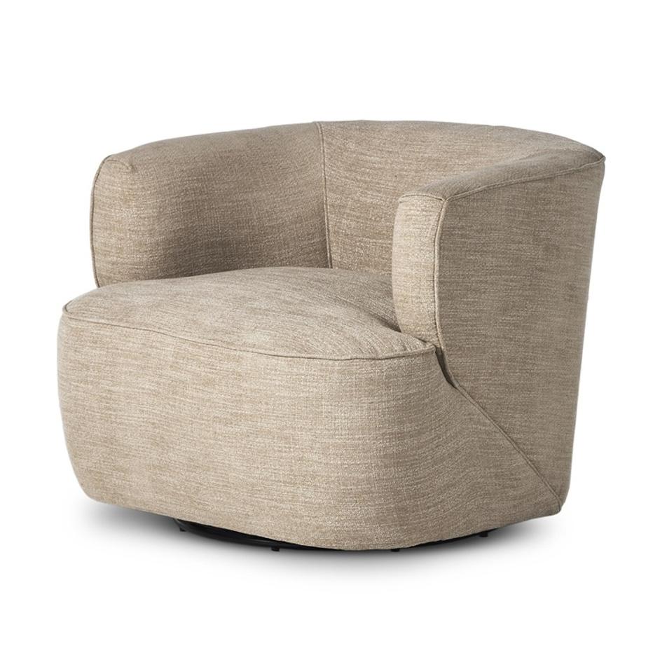 Mila Swivel Chair In Laken Stone by Four Hands