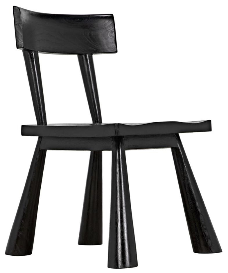 Gilbert Sungkai/Mindi Chair in Charcoal Black by Noir Furniture