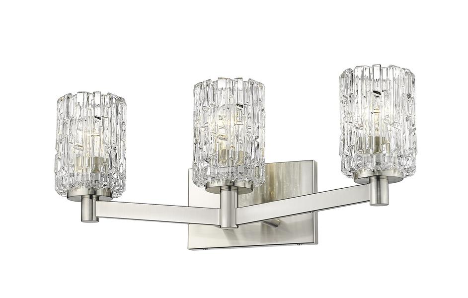 Aubrey 3 Light Vanity in Brushed Nickel Finish by Z-Lite