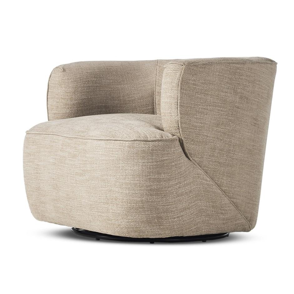 Mila Swivel Chair In Laken Stone by Four Hands