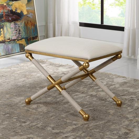 Socialite White Small Bench by Uttermost