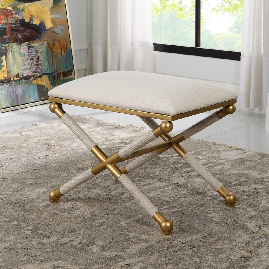 Socialite White Small Bench by Uttermost