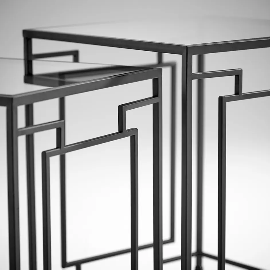 Square Galleria Tables in Noir by Cyan Design