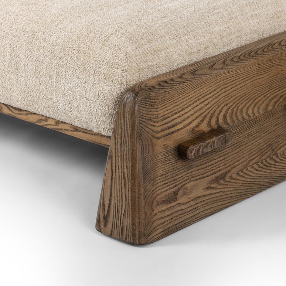 Pietro Cocktail Ottoman In Yuma Cream And Toasted Ash by Four Hands