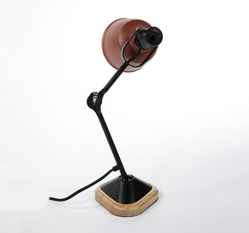 Eduardo Table Lamp - Matt Black/Brick-Red Shade by GALLA HOME