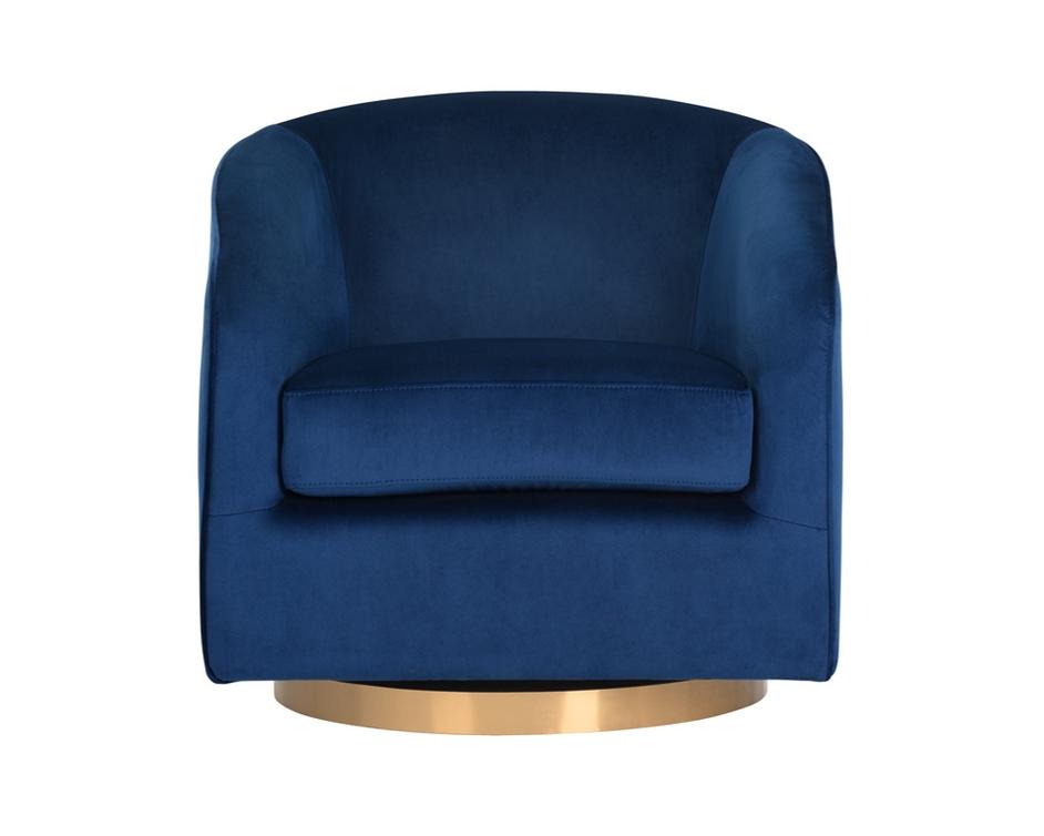 Hazel Swivel Chair - Navy Blue Sky by Sunpan