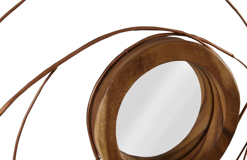 Nest Mirror, Chamcha Wood/Wire, Copper, Smallall by PHILLIPS COLLECTION