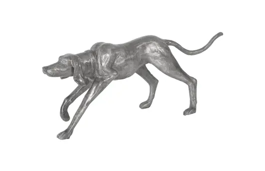 Walking Dog Sculpture, Black/Silver, Aluminum by PHILLIPS COLLECTION