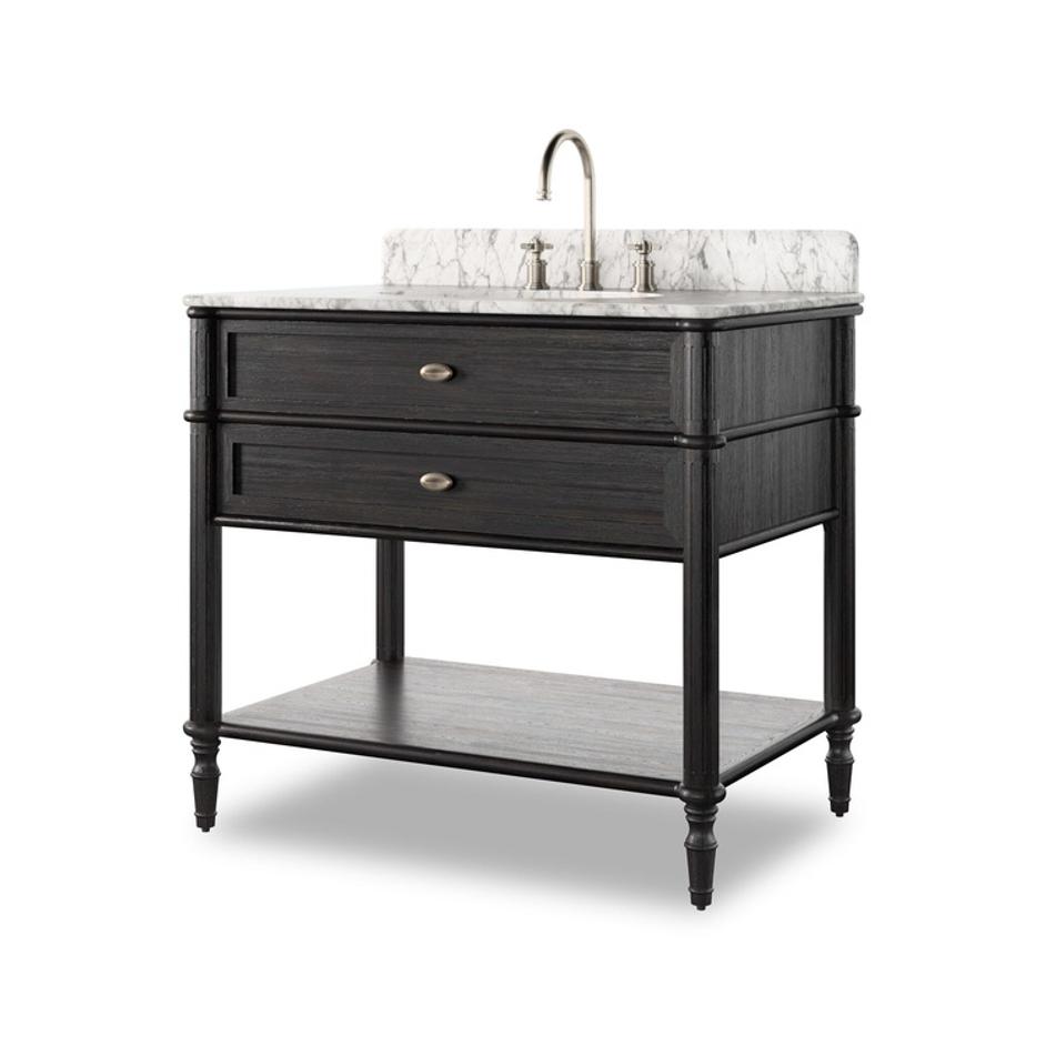 Toulouse Single Vanity - Satin Black Veneer by Four Hands