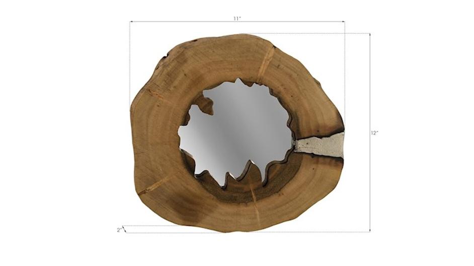 Molten Mirror Wall Tile, Poured Aluminum in Wood by PHILLIPS COLLECTION