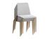 RENEE STACKABLE DINING CHAIR - ANTIQUE BRASS - BELFAST HEATHER GREY / BRAVO METAL by Sunpan