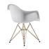Lorena Fiberglass Arm Chair - White Matte / brass by Aeon Furniture
