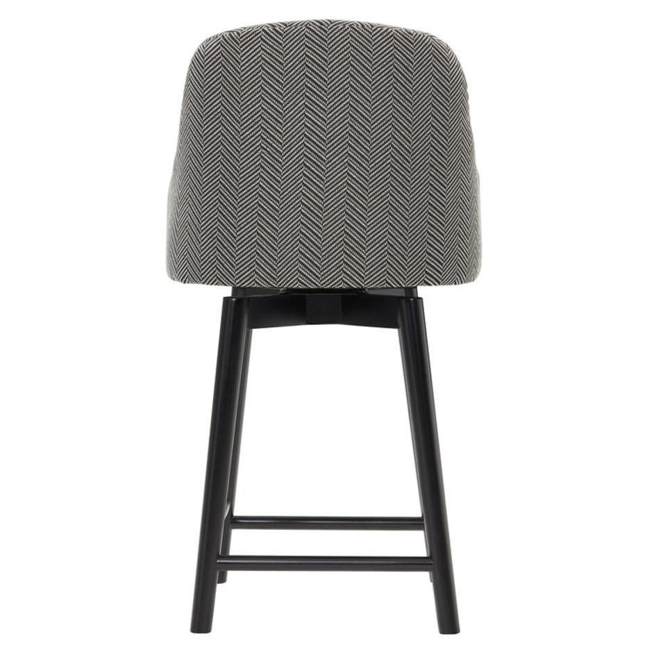 Terry Fabric Swivel Counter Stool, Black Herringbone by New Pacific Direct