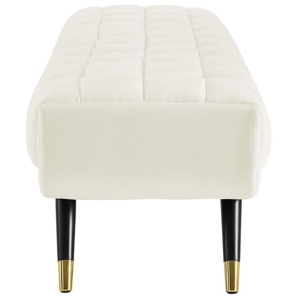Scholar Performance Velvet Bench In Ivory by Modway Furniture