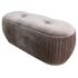 Bianca Tufted Oval Ottoman, Chamoise Gray/Gold by New Pacific Direct