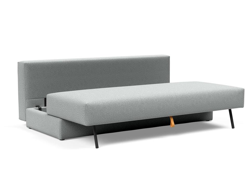 OSVALD FULL SOFABED in MELANGE GREY FABRIC WITH Black steel LEGS 538 by INNOVATION USA