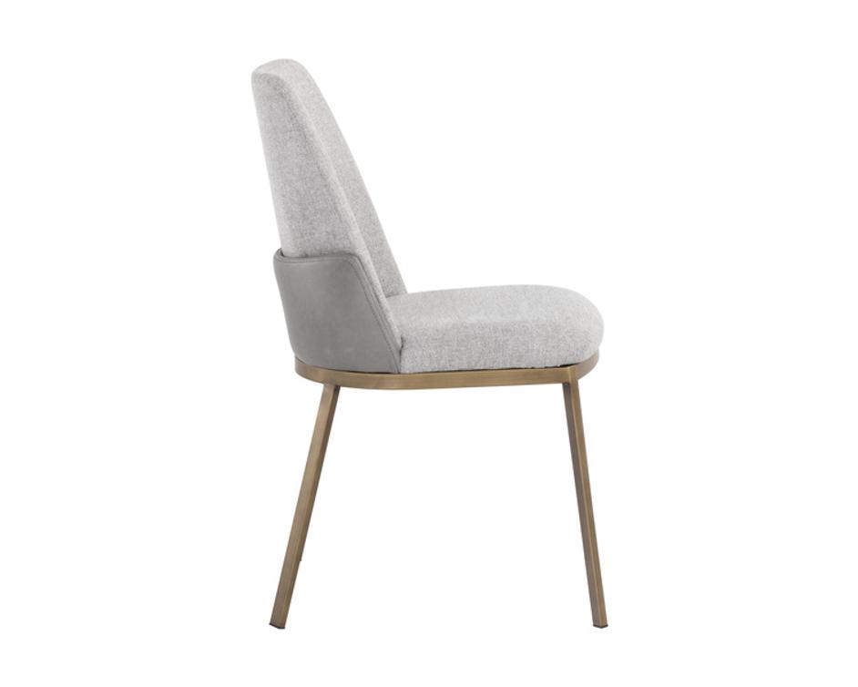MARIE DINING CHAIR - BELFAST HEATHER GREY / BRAVO METAL by Sunpan