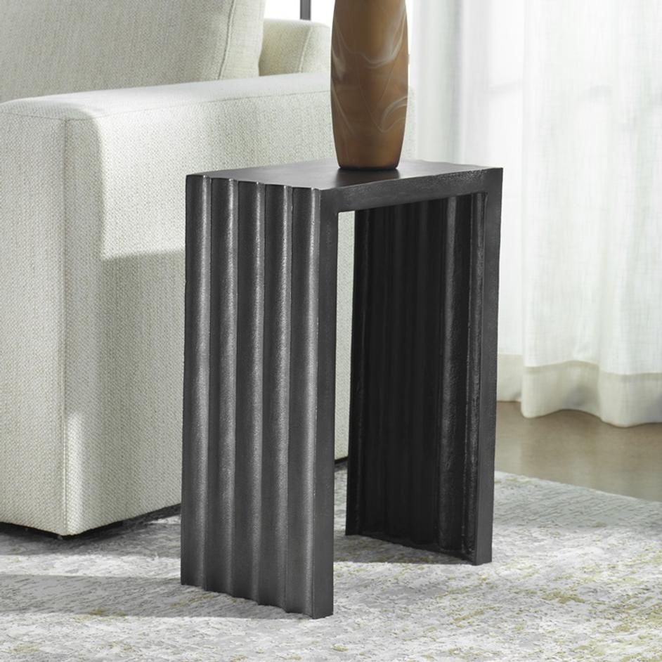 In The Groove Aluminum Accent Table by Uttermost