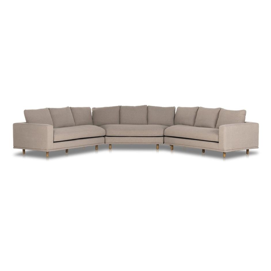 Dom 3 Pc Sectional-Large Wedge In Portland Cobblestone-Distressed Sienna by Four Hands