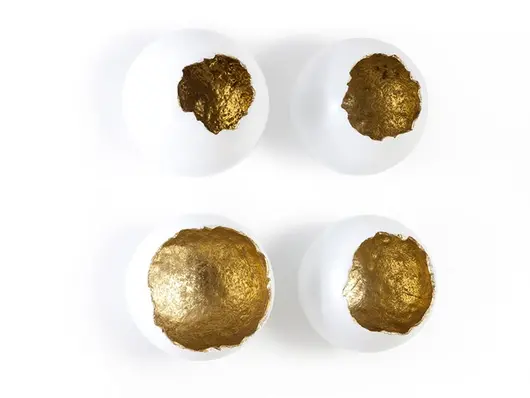 Broken Egg Wall Art, Gold leaf, Set of 4 by PHILLIPS COLLECTION
