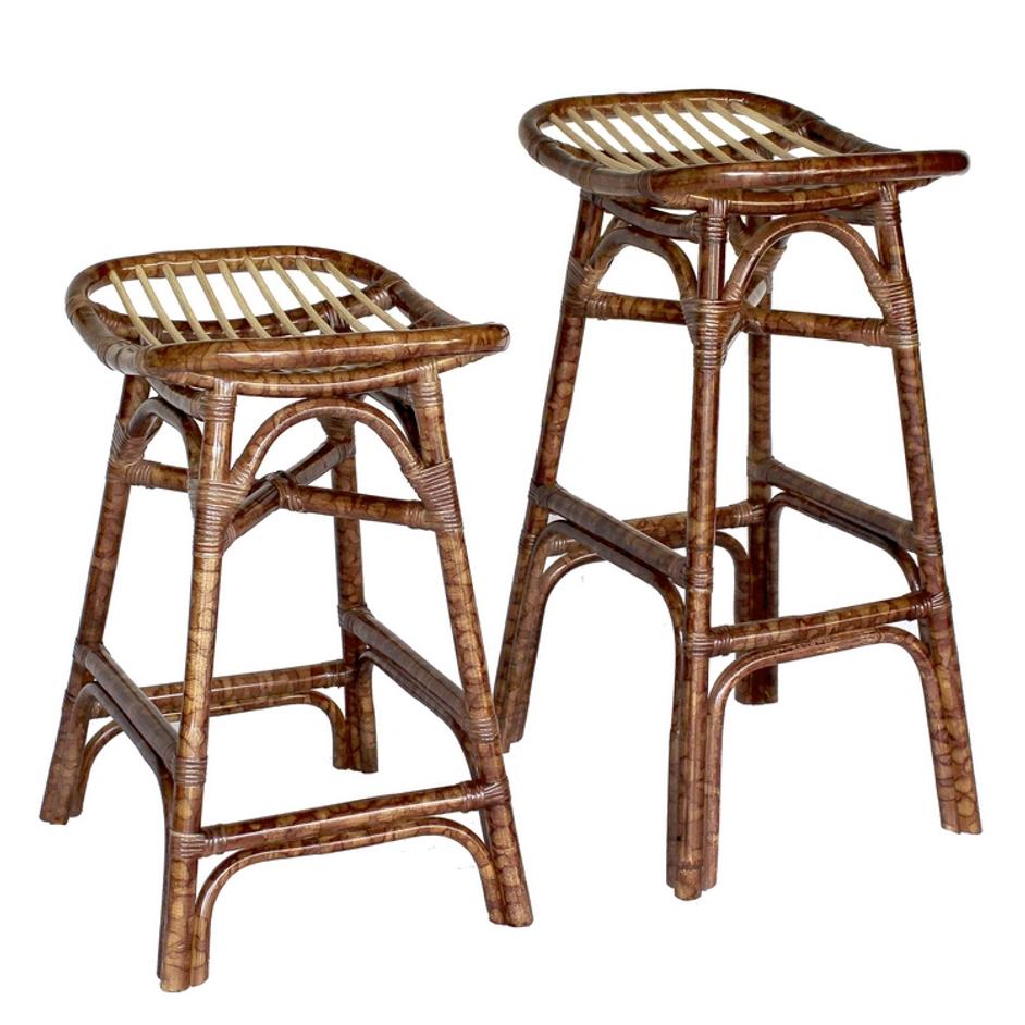 Beyla Rattan Counter Stool In Marble Brown by New Pacific Direct