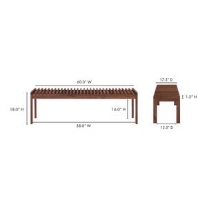 ROHE WALNUT BENCH NATURAL by Moes Home
