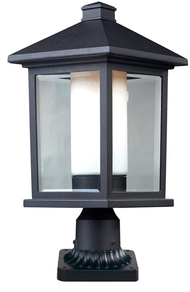 Mesa Outdoor Pier Mount Light in Black Finish by Z-Lite