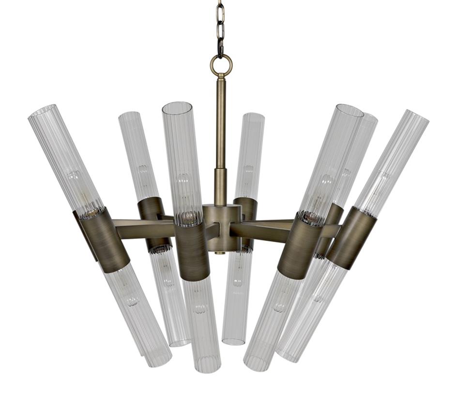 Moira Chandelier, Aged Brass Finish by Noir Furniture