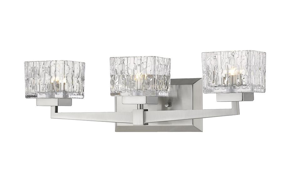 Rubicon 3 Light Vanity in Brushed Nickel Finish by Z-Lite