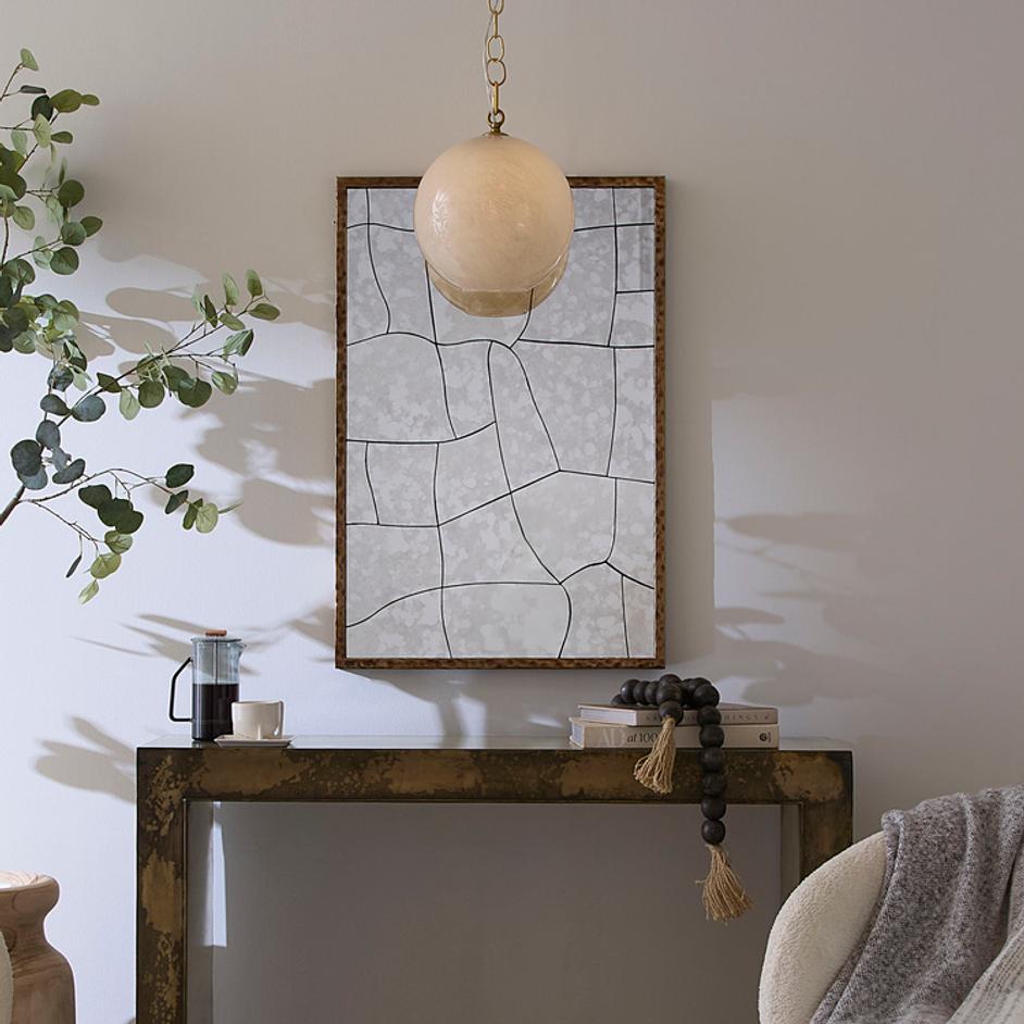 Fractured Hammered Iron Rectangle Wall Mirror by Jamie Young