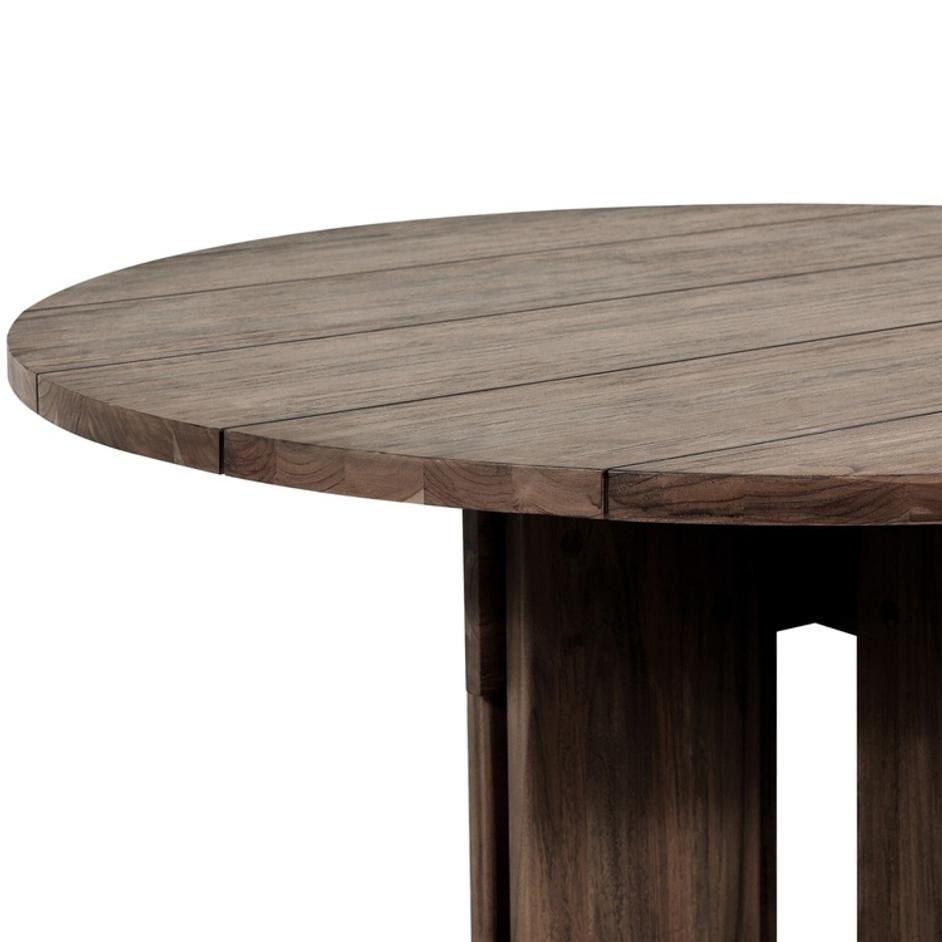 Railay Round Outdoor Dining Table-60" - Stained Toasted Brown-FSC by Four Hands