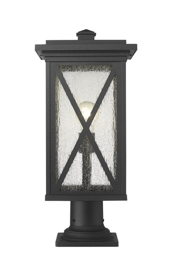 Brookside 1 Light Outdoor Pier Mounted Fixture in Black Finish by Z-Lite