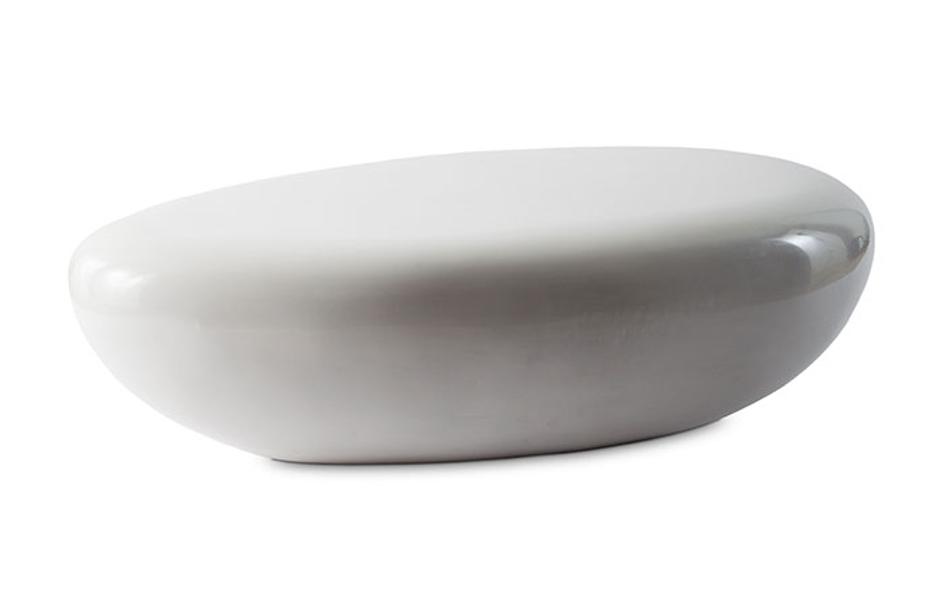 River Stone Cocktail Table, Gel Coat White, LG by PHILLIPS COLLECTION