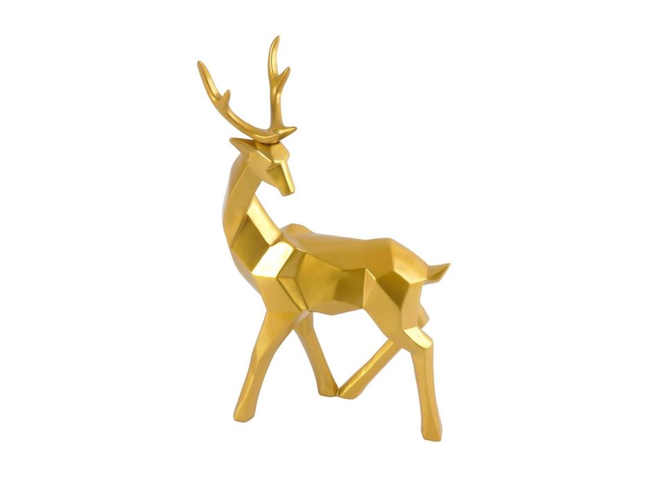 Deer Deco Looking Back Gold Finish by BIDK Home