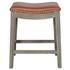 Elmo KD Bonded Leather Counter Stool Mystique Gray Frame, Pumpkin by New Pacific Direct