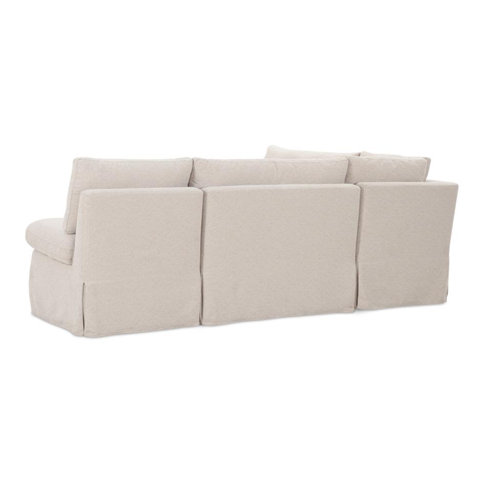 Fable Slipcover Dining Banquette L-Shape Beige 96In by Moes Home