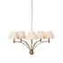 Linus Chandelier In Aged Brass Iron-Oatmeal Linen by Four Hands