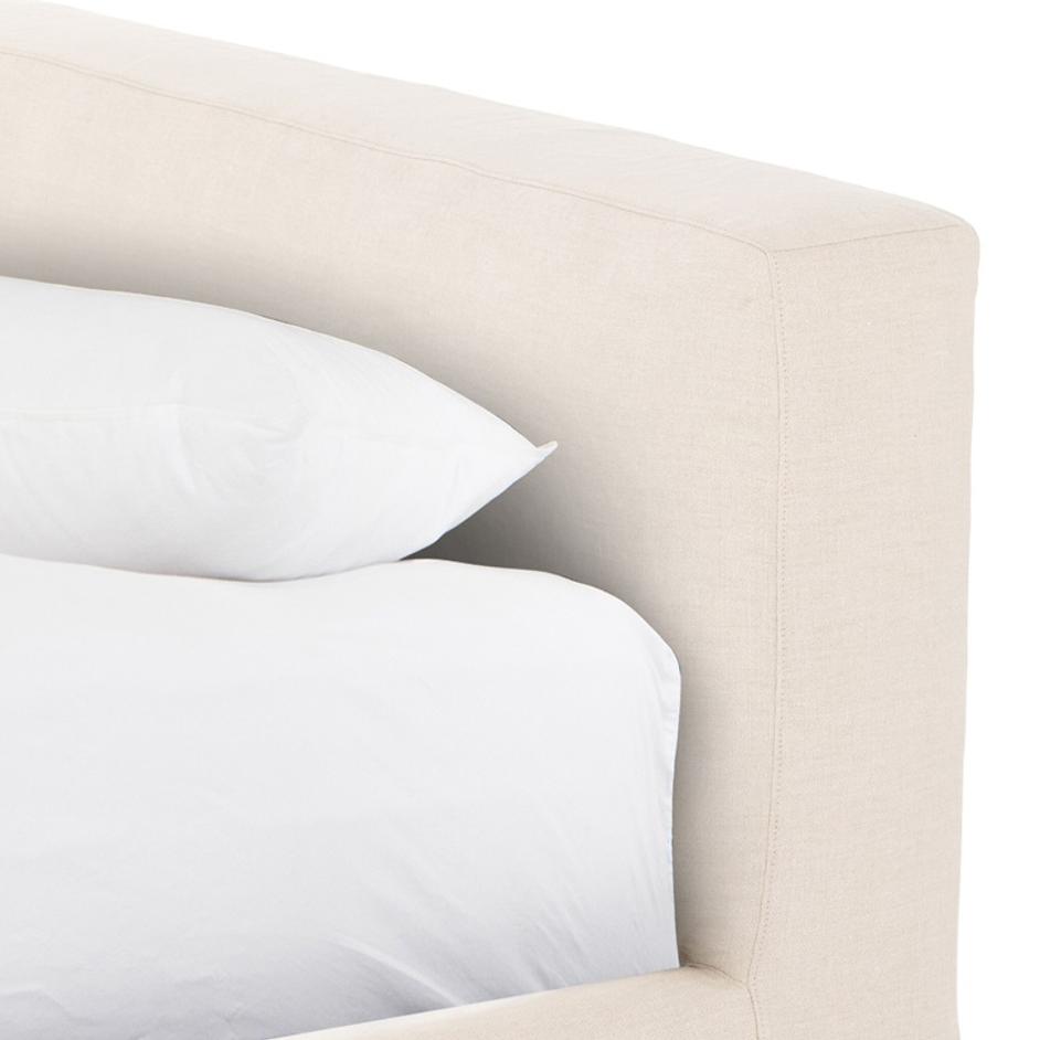 Aidan King Size Slipcover Bed - Brussels Natural by Four Hands