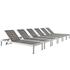 Nantucket Chaise Outdoor Patio Aluminum Set Of 6 In Silver Gray by Modway Furniture