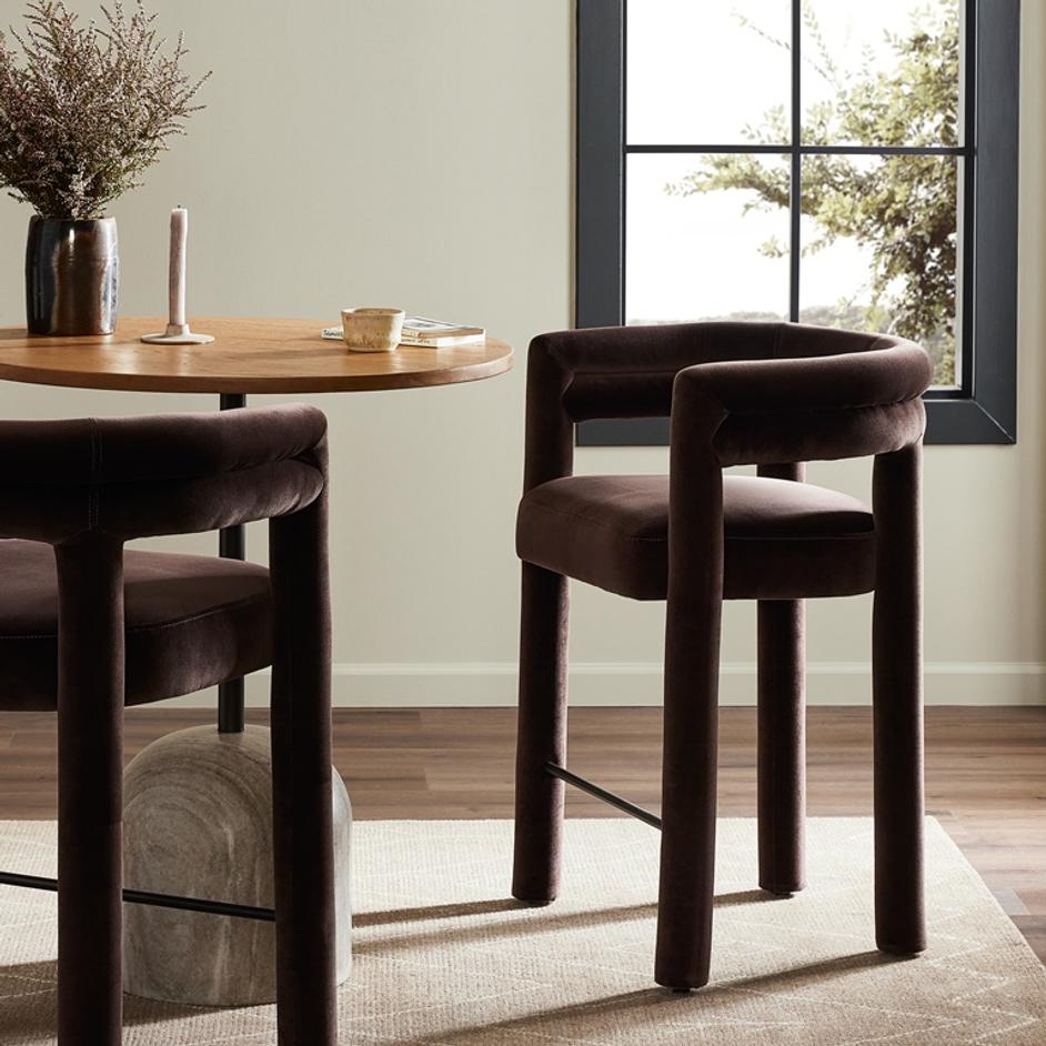 Tacova Bar Stool in Surrey Cocoa by FOUR HANDS