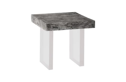 Floating Side Table, Gray Stone, Acrylic Legs by PHILLIPS COLLECTION